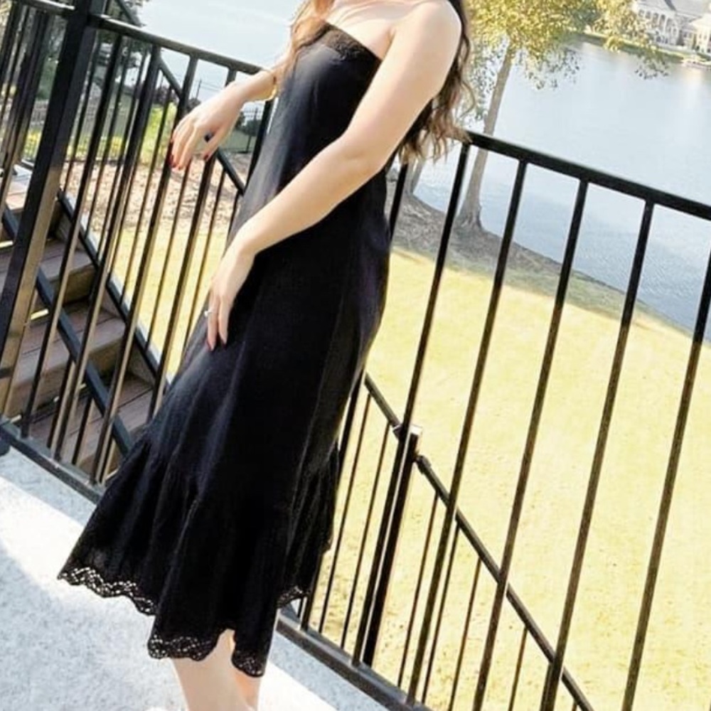 Tizet brand , 38 size black strapless midi dress